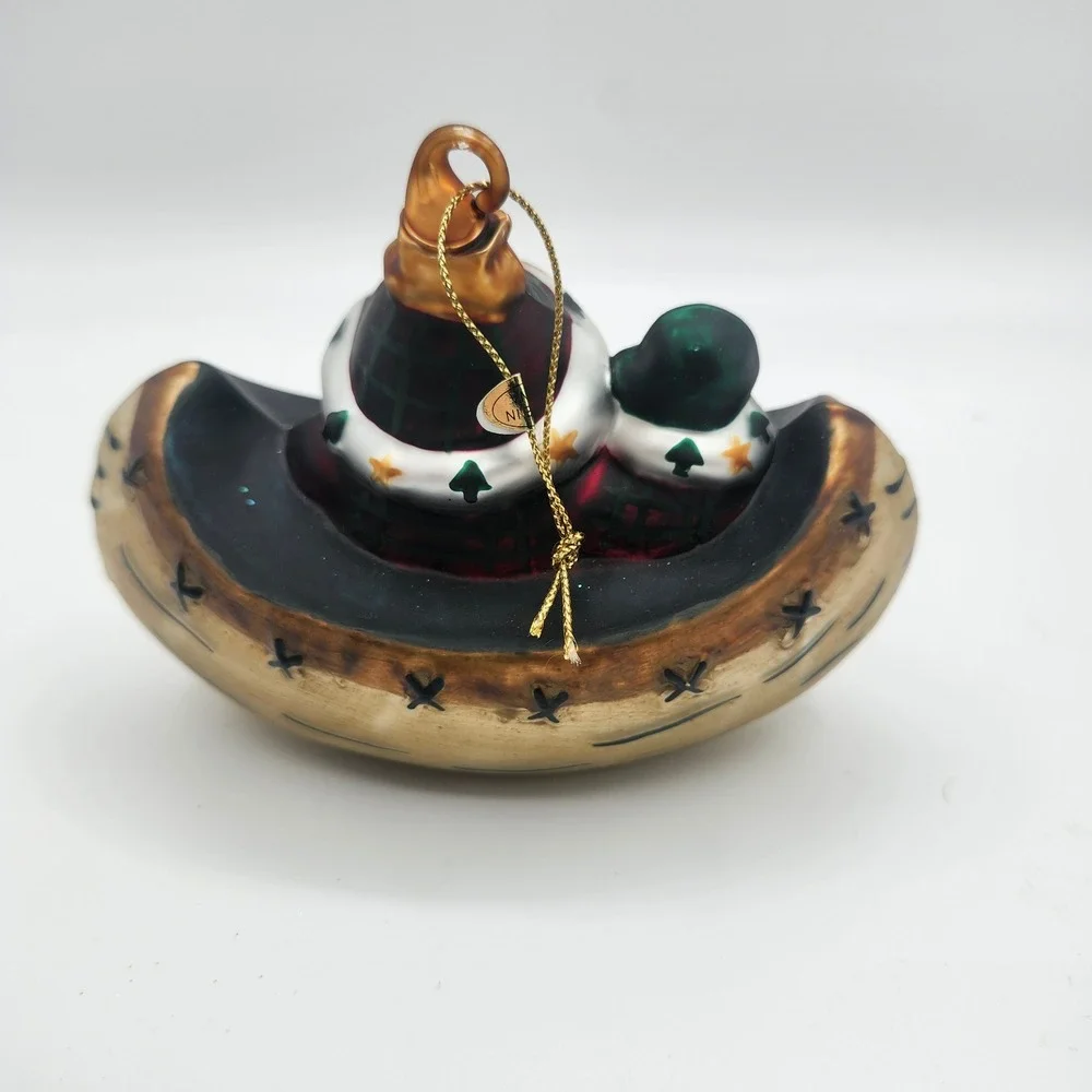 Rustic Santa Canoe Ornament Northwoods Christmas Cabin Lodge ‎ Outdoor Decor